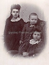 Antique Cabinet Photo 3 Very Sad Solemn Children Eva Roanna Oliver Harvard NE picture
