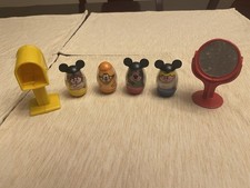 Vintage 70s 80s Weeble Wobbles Mickey Mouse Club House Weebles Mickey Pluto picture