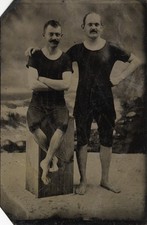 c. 1870's Two Affectionate Men Tintype Photograph GAY INTEREST picture