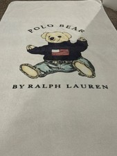 Vintage Ralph Lauren Polo Bear Beach Towel Made In USA 100% Cotton picture
