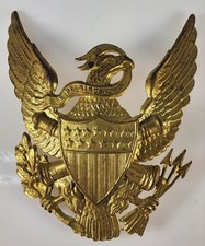 Rare Post Civil War US  Dress Eagle Army Helmet or Hat Badge Plate Emblem picture