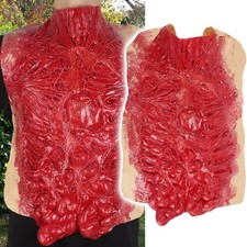 3D Halloween Body Parts Zombie Costume Bloody Intestine Torso Chest Fake Dead picture
