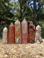 Bulk Crystal Towers Lot- Red Hematoid Quartz, Sunstone, Mahogany Obsidian & More picture