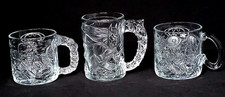 Vtg McDonalds BATMAN FOREVER 3D Glass Mugs 1995 Set 3 Cup Lot Two-Face & Riddler picture