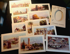 Antique RICORDO DI ROMA Italian Souvenir Artist POSTCARD SET of 11, very nice picture