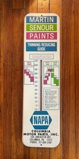 NICE VTG NAPA MARTIN SENOUR PAINTS THERMOMETER SIGN COLUMBIA MOTOR PARTS PA picture