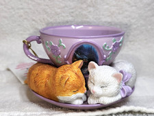 Thomas Kincaid Tea-rrific Kitties You Make y Dreams Come True Teacup Figurine picture