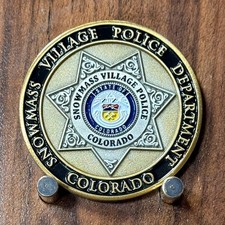 Snowmass Village Police Colorado Ski Theme Challenge Coin  M#31 picture