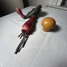 vintage Stanley Defiance # 1220 eggbeater-style hand-crank drill & Lots of Bits picture