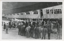 Vintage Graf Zeppelin LZ-127 Airship Ground Crew Boarding Photo Postcard picture