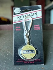 NOS Rare 90s Vintage NAPA Balkamp MAZDA Keychain Solid Brass Enamel Sealed picture