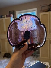 Venetian Art Glass Amethyst Hand Blown Controlled Bubbles 7” Murano picture