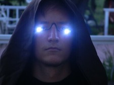 Halloween Prop,  Cosplay,  COSTUME Led GLOW Eyes Glasses for Masks,  BLUE picture