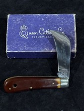 Vintage Queen Cutlery Titusville #1W Hawkbill Pocket Knife 440 USA w/ Box RARE picture