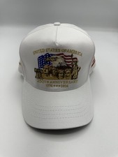 Authentic Cali Fame Donald Trump 45-47 250th Anniversary White Trucker Hat picture