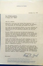 1976 President Gerald Ford Facsimile Signed Republican Support Letter picture