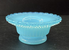 Vintage Degenhart Aqua Blue Opalescent Salt Cellar Large Star & Dewdrop Pattern picture