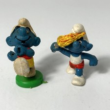 Vintage Schleich Peyo Smurf Figures Lot PVC Olympic Torchbearer Athlete Set picture