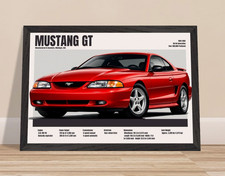 1994–1995 Mustang GT Poster – Vintage SN95 Ford Muscle Car Wall Art picture