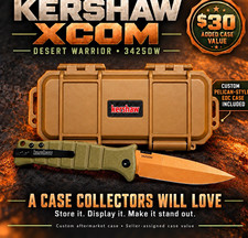 Kershaw XCOM 3425DW Desert Warrior 8Cr13MoV Drop Point Plain w/ Case picture