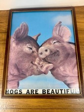 Vintage “Hogs Are Beautiful” Pig Poster – Framed Farmhouse/Folk Art picture