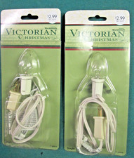 TWO - New C7 3 FOOT REPLACEMENT LIGHT CORD for Blow Mold, Lighted Village Nos picture