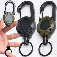 1PC Retractable Keychain Metal Anti Lost Key Ring Elastic Pull Cord Badge Holder picture