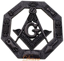Masonic Master Mason Square & Compass Oxidized Car Auto Emblem 3
