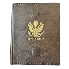 Vtg WWII U.S. Army Writing Correspondence Portfolio Folder Military Eagle 1940s picture