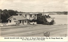 GRAND GLAIZE CAFE osage beach mo. real photo postcard rppc. missouri diner picture