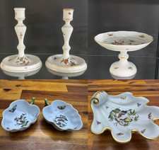 Herend Rothschild Bird Assorted Porcelain Pieces Shell Leaf Dishes Candlesticks picture