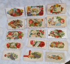 15 Gorgeous Antique Victorian Calling Cards~Die Cut Embossed Scrapbook Ephemera picture