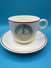 Vintage 1950’s Leland Stanford University Teacup Saucer Set Gold Seal Cup Mug picture