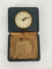 Vintage Elorn New York Travel Alarm Clock Folding Case Made in USA Mechanical picture