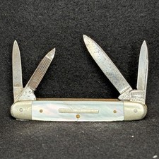 ANTIQUE KRUSIUS BROTHERS POCKET KNIFE MOTHER OF PEARL 1900s GERMANY ORIGINAL picture