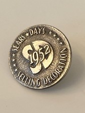 Vintage 1952 Sears Decoration Selling Award Lapel Pin Screw Back Silver Tone picture