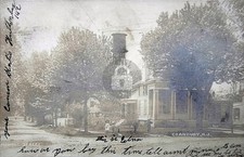 Cranbury NJ Monroe Street Thorburn Houses Water Tower RPPC Photo Postcard COPY picture