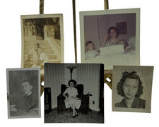 Vintage 1940s 60s Family Life Lot 5 Photos 1.75x2-3.5x3.5 B&W Gelatin Orig picture