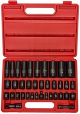 38 Piece Heavy Duty Duometric Impact Socket Set 3 8 1 2 Inch Drive picture