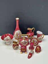 Vintage Limoges France Dark Pink Miniatures Lot Of 11 Pieces  picture