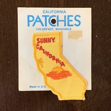 VINTAGE SUNNY CALIFORNIA PATCH COLORFAST WASHABLE HOLM PATCHES & CAPS NOS picture