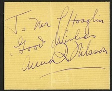 Anna Q. Nilsson d1974 signed autograph 3x4 Cut Actress Silent Film PSA Stickered picture