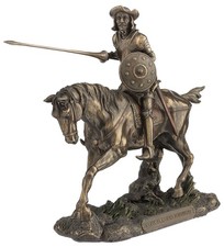 9.13 Inch Don Quixote Novel Writer Cold Cast Bronze Figurine picture