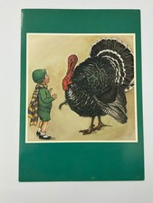Vintage Thanksgiving Greeting Card Turkey Child Thomas L. Cathey Marcel Schurman picture