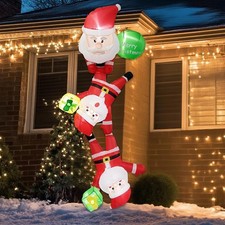 8FT Inflatable Climbing Santa Christmas Decoration Outdoor with LED Lights,Yard picture