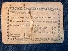 1808 Lancaster Tea Party Invitation Card, 9 of Diamonds Playing Card picture
