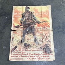 Original Large WW1 French 1918 Propaganda Poster They Shall Not Pass picture