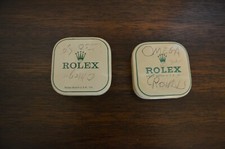 2 Vintage Rolex Tin Watch part boxes - 2 x 2 x .75 picture