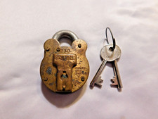Vintage HY Squire Old English 330 Brass Pad Lock with Keys Made in England picture