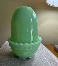 Vintage Fenton Glass Jadeite Fairy Lamp-Perfect picture